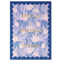 V&A Scalloped Blue Arts & Crafts Special Birthday Card