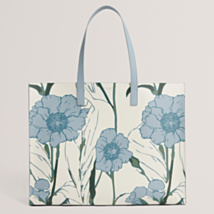 TOOOCON Light Blue Floral Print Extra Large Icon Bag