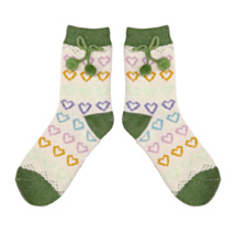 Maddie Green Hearts Wool Socks