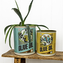Set of 2 XL ‘Olive Oil’ Storage Tins