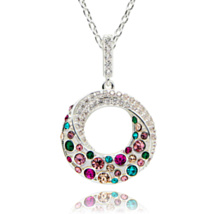 Glam Rox Chic Circle Silver Plated Necklace