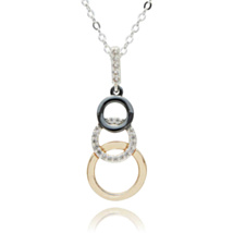 Mixed Metal Elegant Circles Necklace
