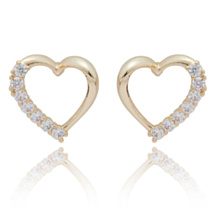 Te Amo Pretty Heart Gold Plated Earrings