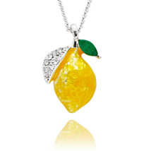 Juicy Gems Lemon Sparkle Silver Plated Necklace
