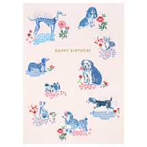 Puppy Fields Happy Birthday Card