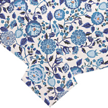 Strawberry Garden Blue Tablecloth