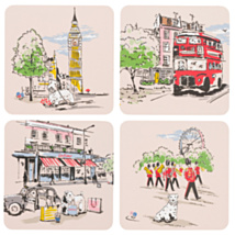 Billie Goes To Town London Set of 4 Coasters