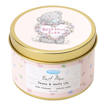 ‘Best Mum’ Peony & White Lily 175g Tin Candle