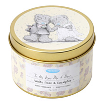 ‘To The New Mr & Mrs’ White Rose & Eucalyptus 175g Tin Candle