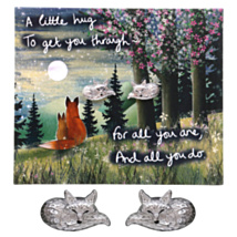 ‘A Little Hug’ Fox Silver Plated Earrings 