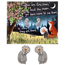 ‘Friends’ Hedgehog Silver Plated Earrings 