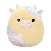 7.5” Rina The Yellow Cow With Tie-Dye Spots Plush