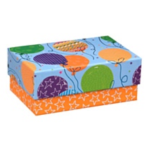 Blue Balloons 22cm Rectangular Gift Box