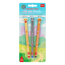 Fur-Ever Friends Set Of 3 Erasable Gel Pens