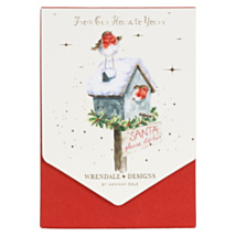 ‘From Our House to Yours’ Robins Set Of 8 Christmas Cards