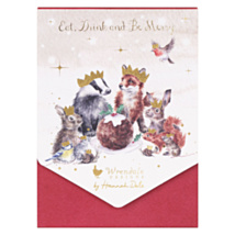'The Christmas Party' Countryside Animals Set Of 8 Christmas Cards