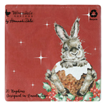 ‘Merry Little Christmas’ Rabbit Set Of 20 Christmas Lunch Napkins
