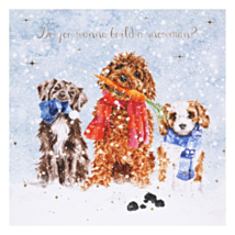 ‘Do You Wanna Build A Snowman?’ Dogs Christmas Card