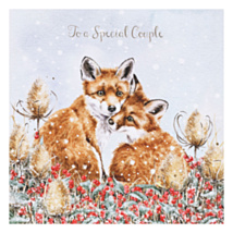 ‘Berries And Whispers’ Foxes Couple Christmas Card