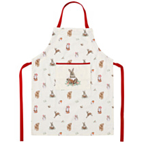 ‘Winter Woodland’ Countryside Animals Cream Cotton Apron