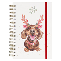 ‘Mistletoe and Barks’ Dachshund Spiral Bound A5 Notebook