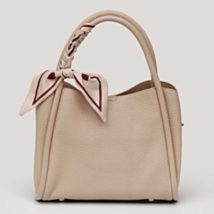 Latte Medium Handbag with Scarf Detail