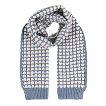 Blue Hearts Knitted Scarf