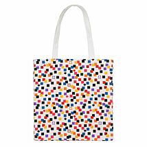 Scattered Checks Canvas Book Tote
