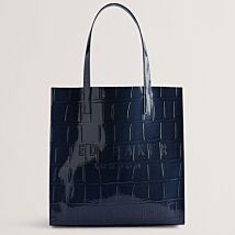 CROCCON Dark Blue Croc Large Icon Bag