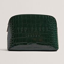 CROCALA Mid Green Croc Makeup Bag