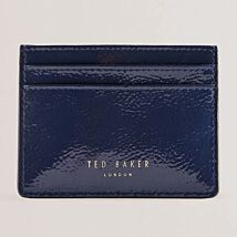 ROSEYA Dark Blue Crinkle Leather Card Holder