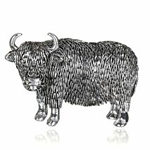 Silver Plated Highland Coo Brooch