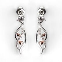 Two-Tone Ripple Heart Earrings