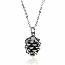 Silver Plated Back To Nature Pine Cone Necklace