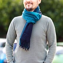 Men’s Black & Teal Colour Block Boxed Scarf