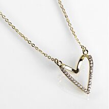 Gold Plated Te Amo 3D Heart Necklace