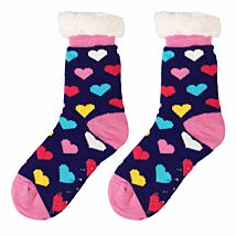 Hearts Navy Women’s Slipper Socks