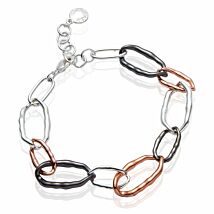 Molten Metal Contemporary Three Tone Bracelet