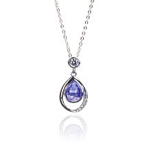 Silver Plated Candy Purple Twisted Necklace
