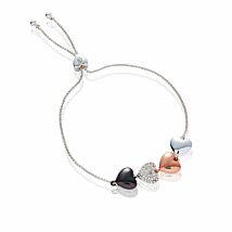 Mixed Metal Four Hearts Friendship Bracelet