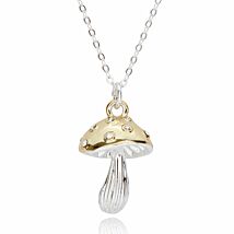 Back To Nature Two Tone Mushroom Necklace