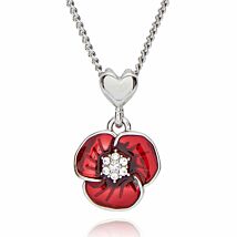 Suspended Poppy Heart Necklace