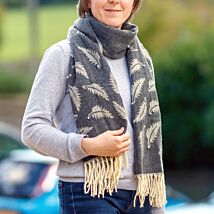 Pearl Feathers Brown Boxed Scarf