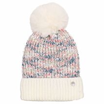 Three Tone Silver Fleck Cream Pom Pom Hat