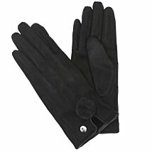 Pompom Black Boxed Gloves