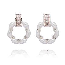 Circle Of Pearls Silver Plated Stud Earrings