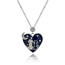 Stargazing Dogs Silver Plated Necklace