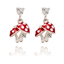Back To Nature Mini Mushrooms Silver Plated Stud Earrings