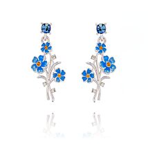 Forget-Me-Not Posy Silver Plated Stud Earrings