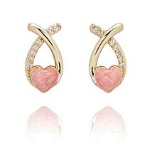 Iced Gem Kiss Gold Plated Stud Earrings